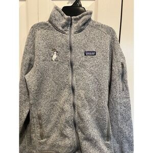 Patagonia Better Sweater Womens MED Heather Gray 1/4 Zip Fleece Jacket DOG ANGEL